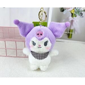 New! Sanrio Miniso Kuromi 4.5 " Plush Bag Clip Key Ring Bag Charm (2) Way Carry
